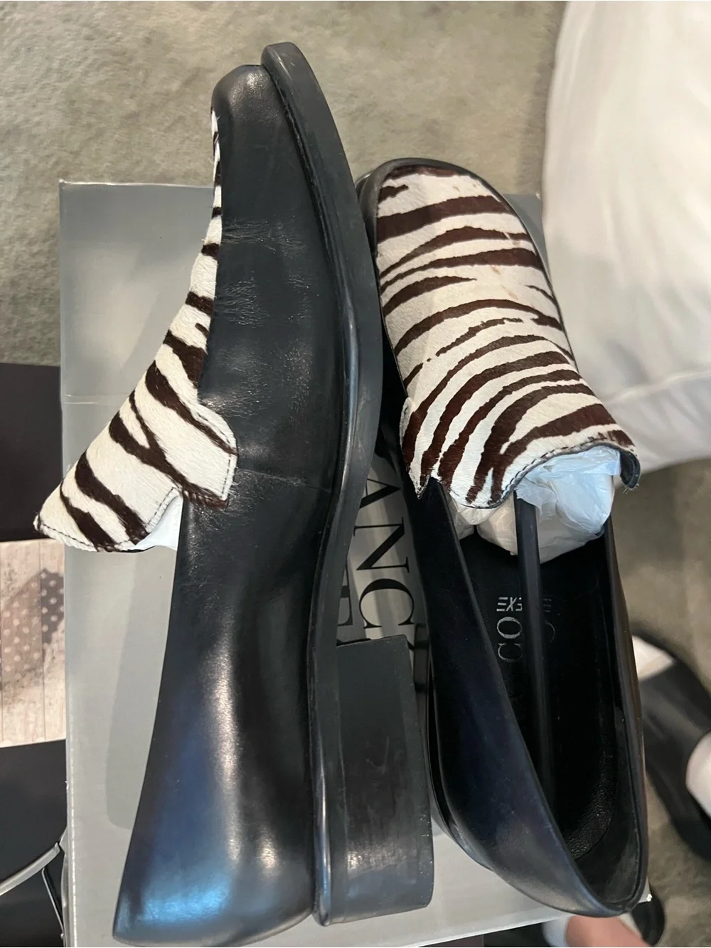 Franco Sarto Kids Zebra-Print Slip-On Dress Shoes - Black & White